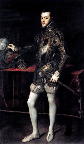  Titian Portrait of Philip II in Armour - Hand Painted Oil Painting