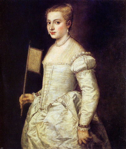  Titian Woman in White - Hand Painted Oil Painting