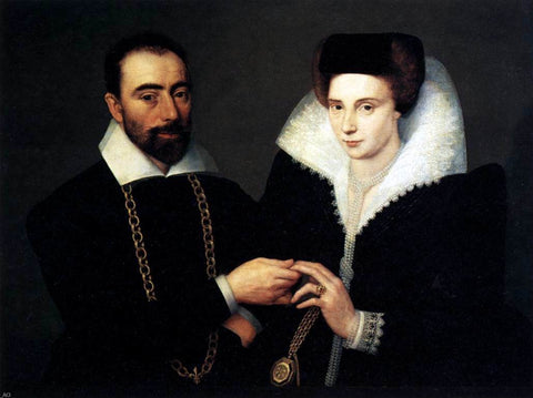 Unknown Painters Masters Portrait of a Couple - Hand Painted Oil Painting