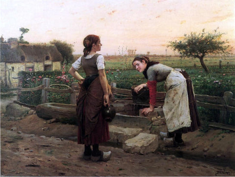  Venceslas Briozik At the Well - Hand Painted Oil Painting