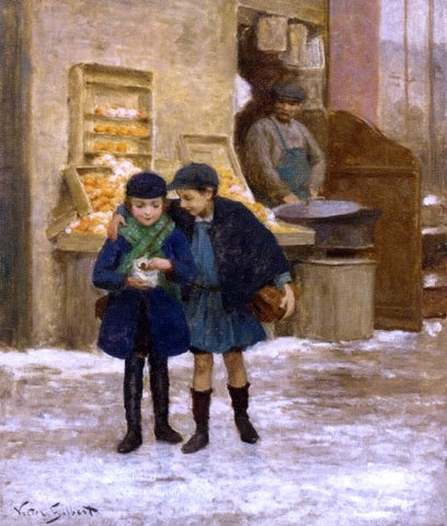  Victor Gabriel Gilbert Sharing the Treats - Hand Painted Oil Painting