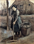  Vincent Van Gogh The Girl Raking - Hand Painted Oil Painting