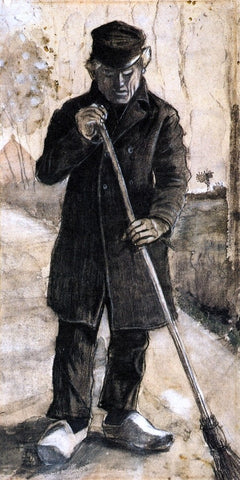  Vincent Van Gogh Man with a Broom - Hand Painted Oil Painting