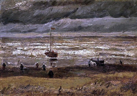  Vincent Van Gogh Beach at Scheveningen in Stormy Weather - Hand Painted Oil Painting