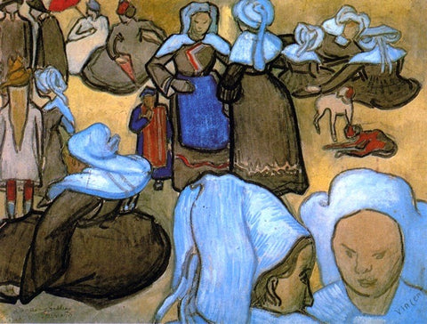  Vincent Van Gogh Breton Women - Hand Painted Oil Painting