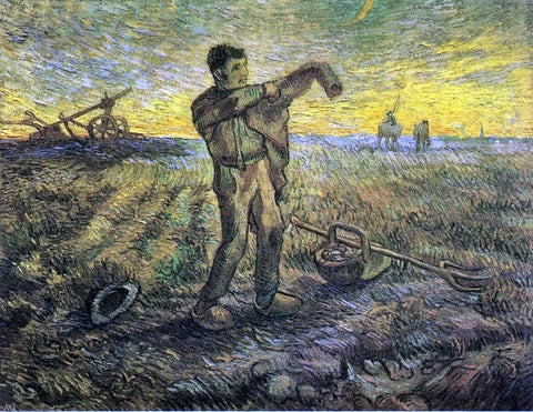  Vincent Van Gogh Evening: The End of the Day (after Millet) - Hand Painted Oil Painting
