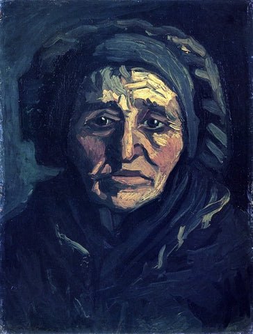  Vincent Van Gogh Head of a Peasant Woman with a Greenish Lace Cap - Hand Painted Oil Painting