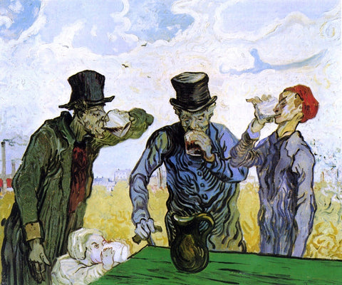 Vincent Van Gogh The Drinkers (after Daumier) - Hand Painted Oil Painting