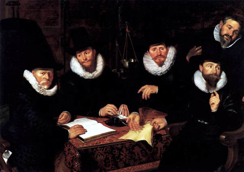  Werner Jacobsz. Van den Valckert Five Regents of the Groot-Kramergild - Hand Painted Oil Painting