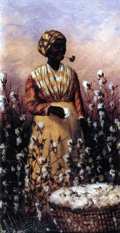  William Aiken Walker Negro Woman Smoking Pipe and Picking Cotton - Hand Painted Oil Painting