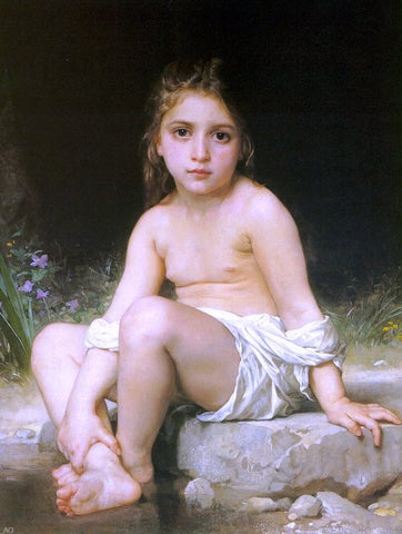  William Adolphe Bouguereau A Child at Bath - Hand Painted Oil Painting