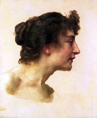  William Adolphe Bouguereau Study of the Head of Elize Brugiere - Hand Painted Oil Painting