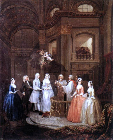  William Hogarth The Marriage of Stephen Beckingham and Mary Cox - Hand Painted Oil Painting