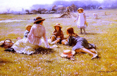  William Kay Blacklock A Picnic Party - Hand Painted Oil Painting