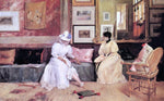  William Merritt Chase A Friendly  Visit - Hand Painted Oil Painting