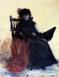  William Merritt Chase A Lady in Black (also known as The Red Shawl) - Hand Painted Oil Painting