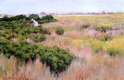  William Merritt Chase Landscape, near Coney Island - Hand Painted Oil Painting