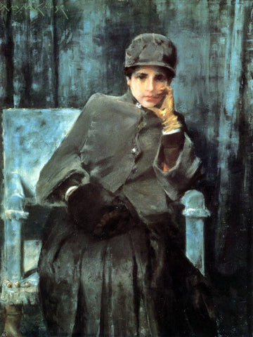  William Merritt Chase Meditation (also known as Portrait of the Artist's Wife) - Hand Painted Oil Painting