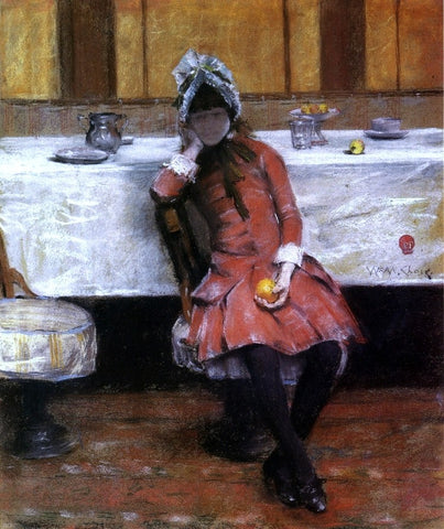  William Merritt Chase Sketch on a Young Girl on Ocean Steamer - Hand Painted Oil Painting