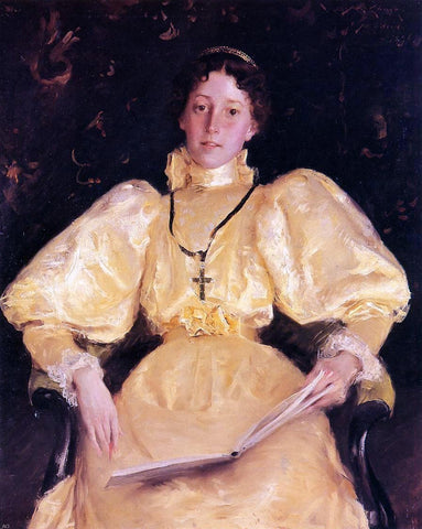  William Merritt Chase The Golden Lady - Hand Painted Oil Painting