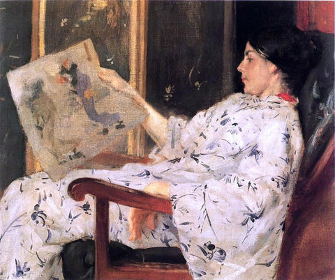  William Merritt Chase The Japanese Print - Hand Painted Oil Painting