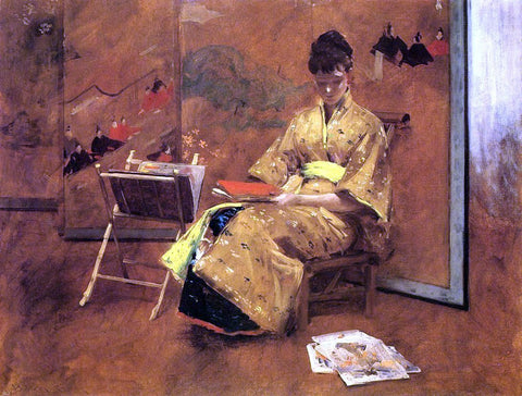  William Merritt Chase The Kimono - Hand Painted Oil Painting