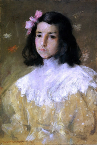  William Merritt Chase The Pink Bow (also known as Diedonnee) - Hand Painted Oil Painting