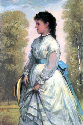  William Morris Hunt Portrait of Agnes Elizabeth Clafllin - Hand Painted Oil Painting