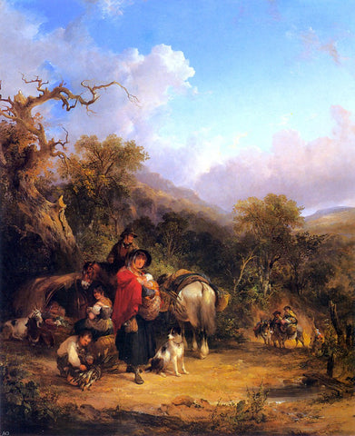  Senior William Shayer A Rest by the Roadside - Hand Painted Oil Painting