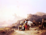  Senior William Shayer Beach Scene with Fisherfolk - Hand Painted Oil Painting