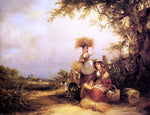  Senior William Shayer The Gleaners -- Shirley, Hants - Hand Painted Oil Painting