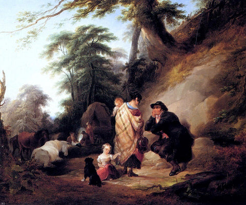  Senior William Shayer Travelers Resting - Hand Painted Oil Painting