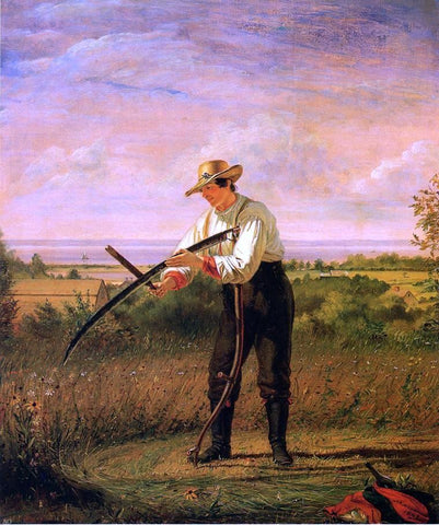  William Sidney Mount Farmer Whetting His Sythe - Hand Painted Oil Painting