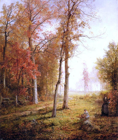  William Trost Richards Gathering Leaves - Hand Painted Oil Painting