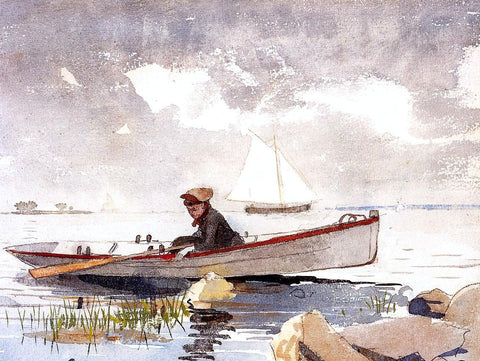  Winslow Homer A Girl in a Punt - Hand Painted Oil Painting