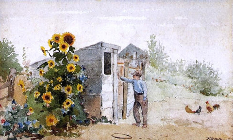  Winslow Homer Backyard, Summer - Hand Painted Oil Painting