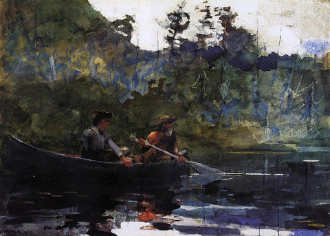  Winslow Homer Canoeing in the Adirondacks - Hand Painted Oil Painting