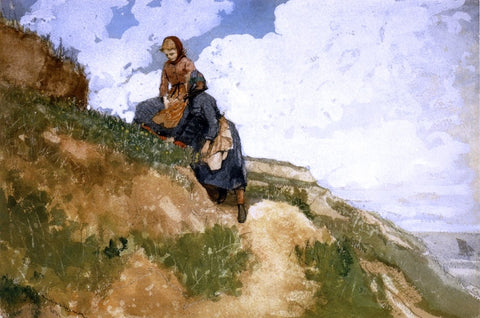  Winslow Homer Girls on a Cliff - Hand Painted Oil Painting