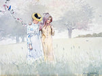  Winslow Homer Girls Strolling in an Orchard - Hand Painted Oil Painting
