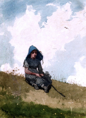  Winslow Homer Little Shepherdess - Hand Painted Oil Painting