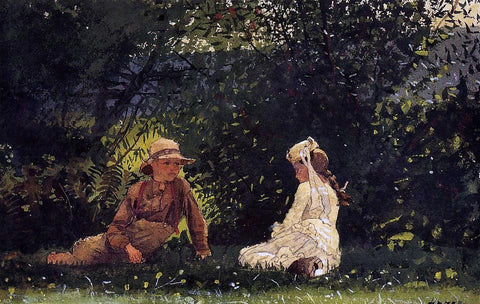  Winslow Homer Scene at Houghton Farm - Hand Painted Oil Painting