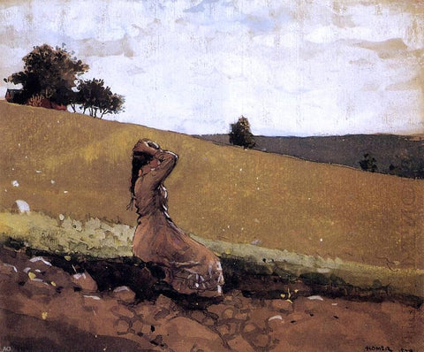  Winslow Homer The Green Hill (also known as On the Hill) - Hand Painted Oil Painting