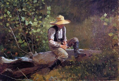  Winslow Homer The Whittling Boy - Hand Painted Oil Painting
