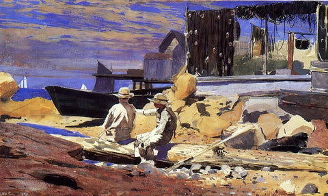  Winslow Homer Waiting for the Boats - Hand Painted Oil Painting