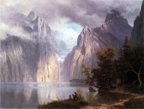  Albert Bierstadt A Scene in the Sierra Nevada - Hand Painted Oil Painting