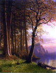  Albert Bierstadt Sunset in California - Yosemite - Hand Painted Oil Painting