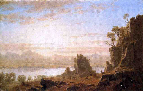  Albert Bierstadt The Columbia River, Oregon - Hand Painted Oil Painting