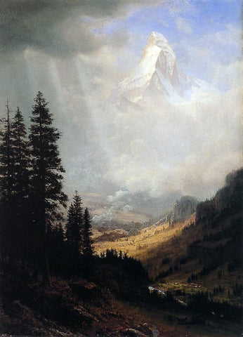  Albert Bierstadt The Matterhorn (also known as Valley of Zermatt, Switzerland) - Hand Painted Oil Painting