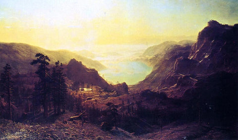  Albert Bierstadt View of Donner Lake, California - Hand Painted Oil Painting