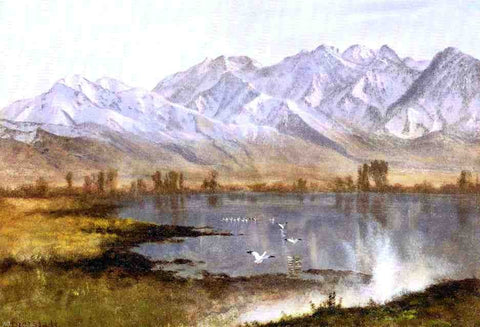  Albert Bierstadt Wassatch Mountains, Utah - Hand Painted Oil Painting